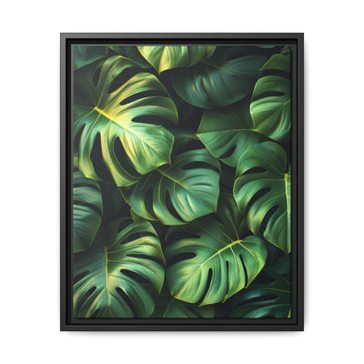 Floating Monstera Leaves Art Print - Serene Minimalist Decor