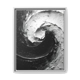 Yin Yang Serenity - Abstract Monochrome Oil Canvas Art