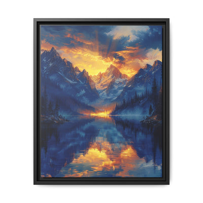 Golden Hour Serenity: Pristine Mountain Lake Landscape Print