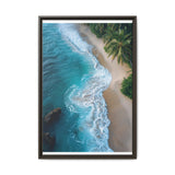 Golden Hour Serenity: Vibrant Beach Aerial View - Premium Art Print