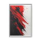 Vivid Red & Black Abstract Energy - High-Detail Ink Fusion Art Print