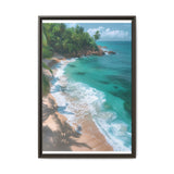 Tropical Serenity: Golden Hour Aerial Beach View - Fine Art Print