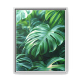 Floating Monstera Leaves Art Print - Serene Botanical Elegance