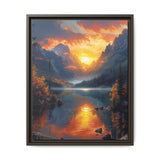 Golden Hour Serenity: Majestic Mountains & Crystal Lake Art Print