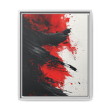 Vivid Red and Black Abstract Art - Dynamic Ink-Acrylic Splashes, 8K Print