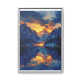 Golden Hour Serenity: Pristine Mountain Lake Landscape Print
