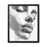 Japandi-Inspired One-Line Art Portrait - Monochrome Ink on Paper