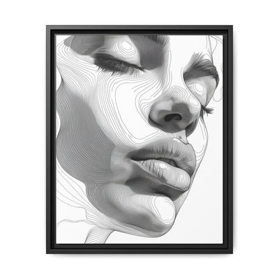 Japandi-Inspired One-Line Art Portrait - Monochrome Ink on Paper