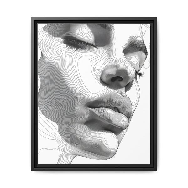 Japandi-Inspired One-Line Art Portrait - Monochrome Ink on Paper