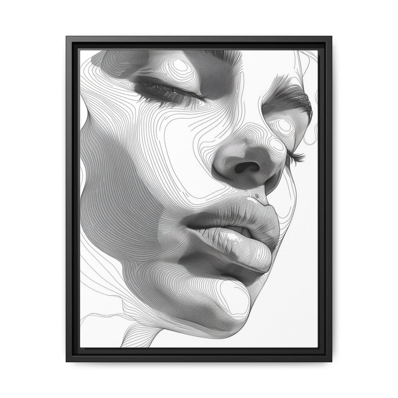 Japandi-Inspired One-Line Art Portrait - Monochrome Ink on Paper
