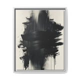 Abstract Brushstroke Dynamics - Black & White Minimalist Art Print