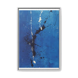 Pollock-Inspired White on Blue Abstract Art - Museum Grade Print