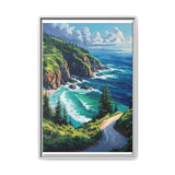 Coastal Serenity: Top-Down View of BC's Highway - Museum Print