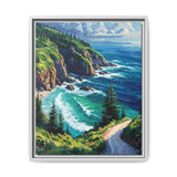 Coastal Serenity: Top-Down View of BC's Highway - Museum Print