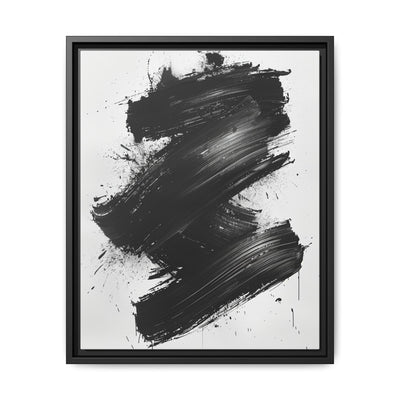 Abstract Dynamic Energy - Black & White Brush Stroke Art Print