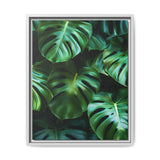 Floating Monstera Leaves Art Print - Minimalist Nature Illustration