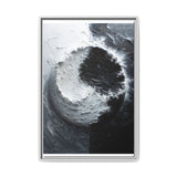 Monochrome Yin-Yang Impasto Swirl - High-Contrast Fine Art Print