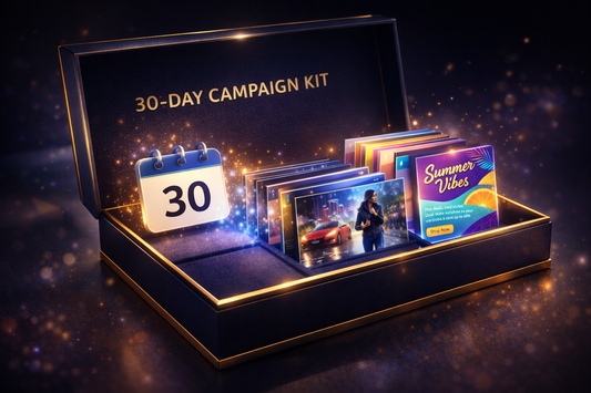 30‑Day AI Content Pack & Campaign Kit: Calendar, Templates & Resizing
