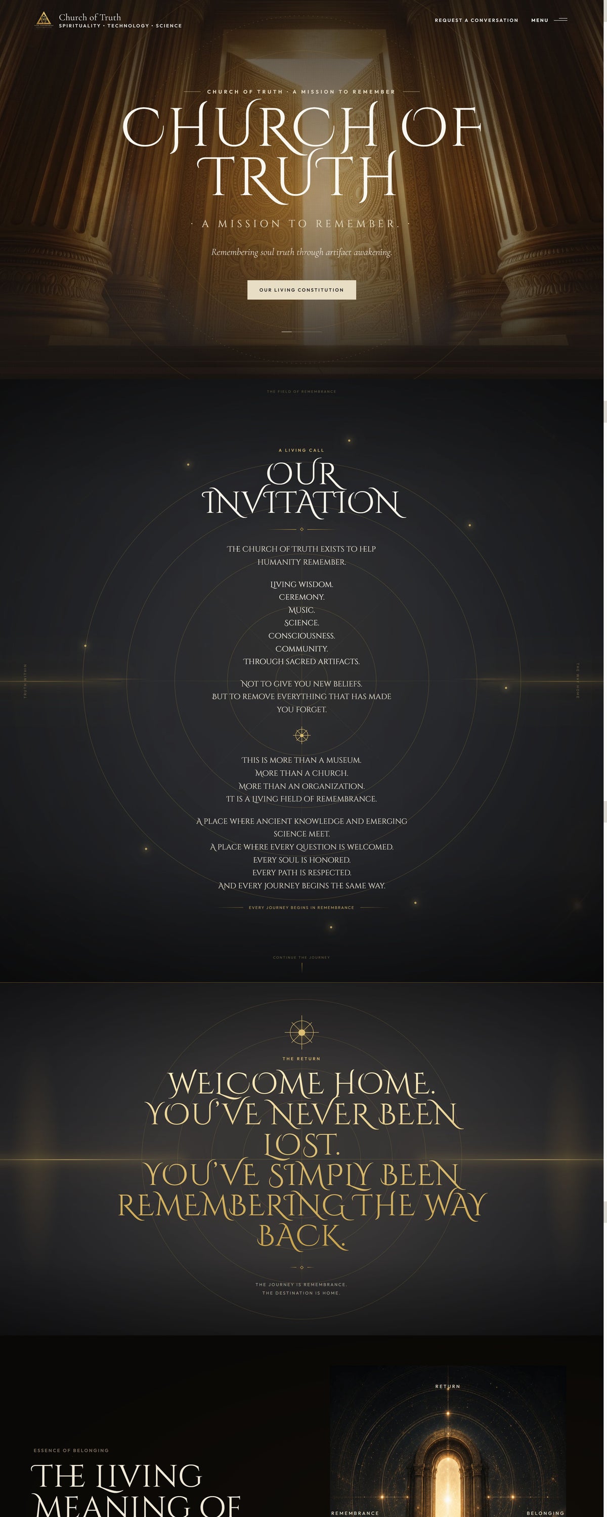 Church of Truth website homepage