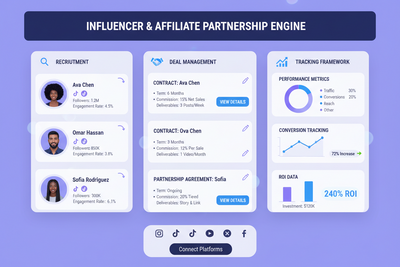 Influencer & Affiliate Partnership Engine — Recruitment, Deal, and Tracking Framework