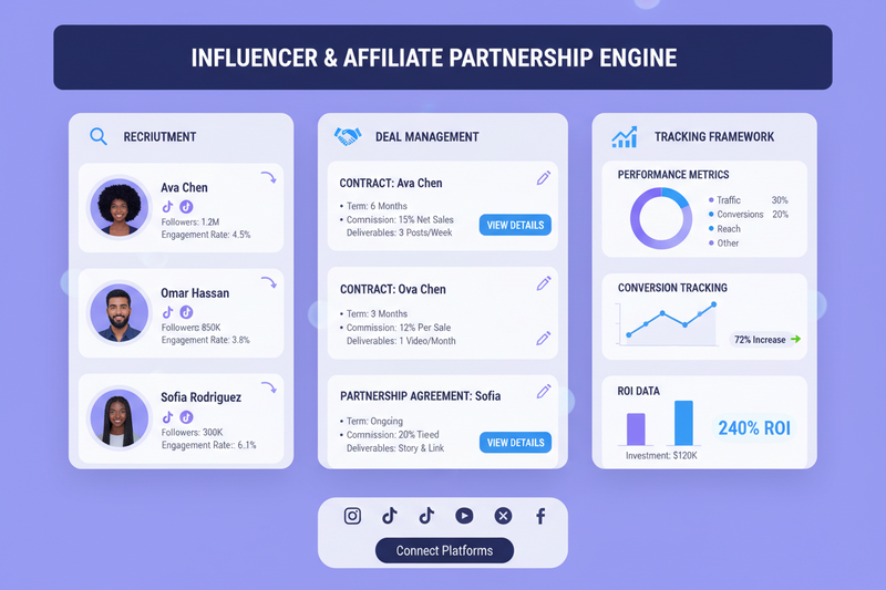 Influencer & Affiliate Partnership Engine — Recruitment, Deal, and Tracking Framework