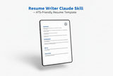Resume Writer Claude Skill — ATS-Friendly Resume Template