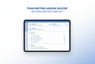 Team Meeting Agenda Builder Claude Skill — Recurring Meeting Template